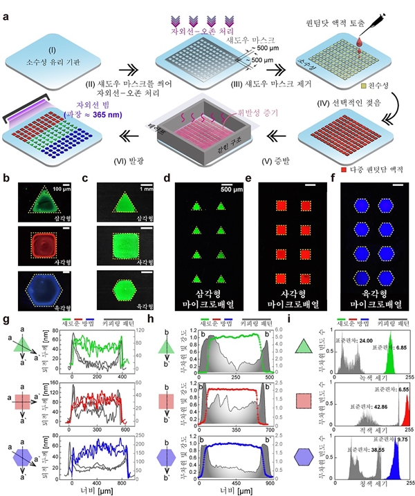 다중배열 균일한 퀀텀닷 패턴 제작기술 모식도