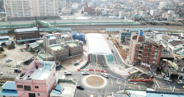 경부선 조치원 동서연결도로 개통식 모습