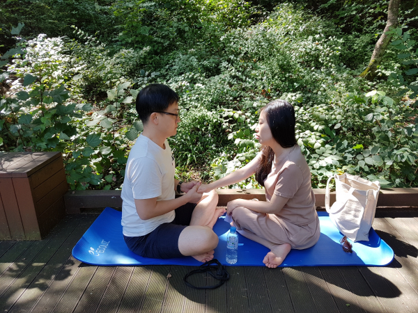 임신부 숲태교 프로그램 진행 모습