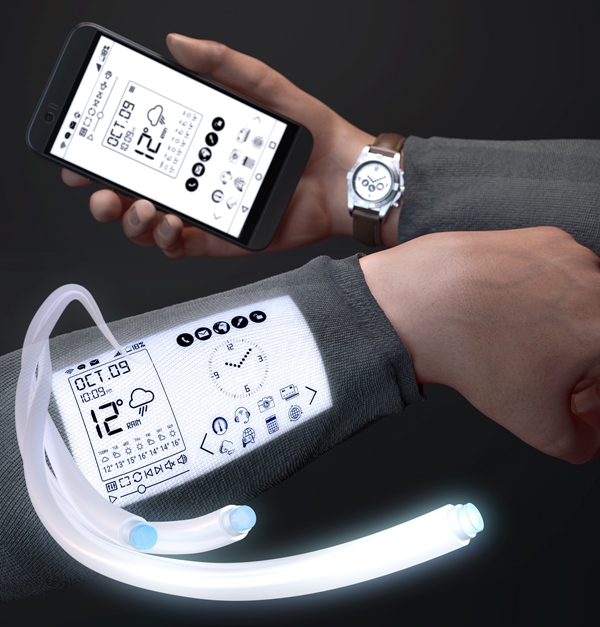 WOLED 전자 섬유 디스플레이 개념도