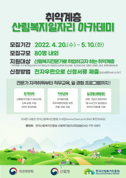 산림복지일자리 아카데미 참가자 모집