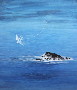 황효실, 바람의 새2, 53x45.5cm, 장지에 채색 2022