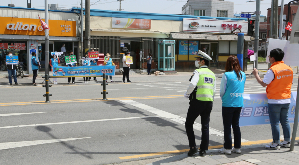 현대제철, 민‧관 합동 교통안전 캠페인 전개 모습