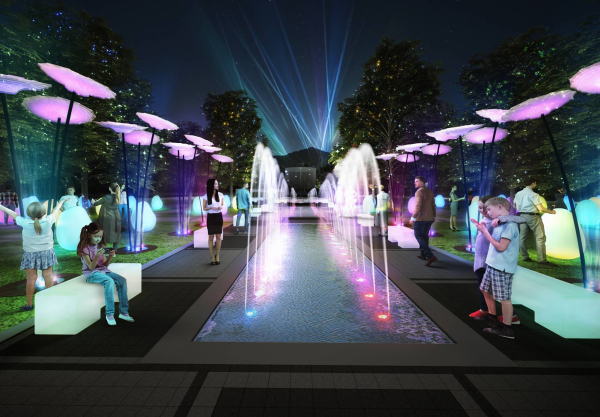 오월드 분수거리 모습