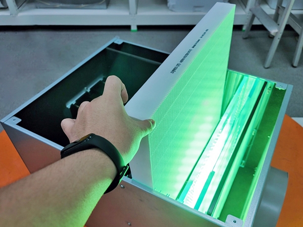 광열 헤파필터를 적용 열 회수 환기 장치 시제품.