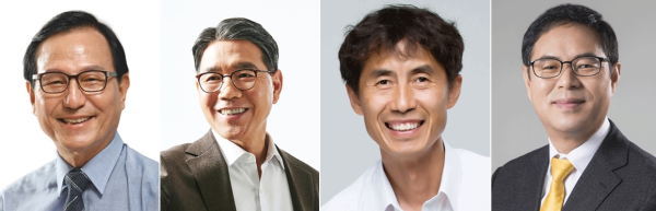왼쪽부터 국민의힘 박상돈, 민주당 이재관, 무소속 전옥균, 정의당 황환철 천안시장 예비후보.