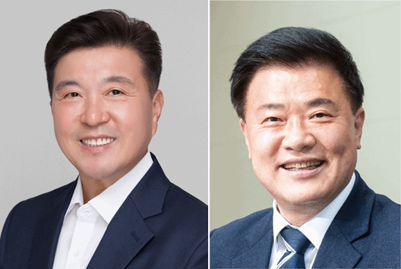왼쪽부터 국민의힘 최재구, 민주당 김학민 예산군수 예비후보