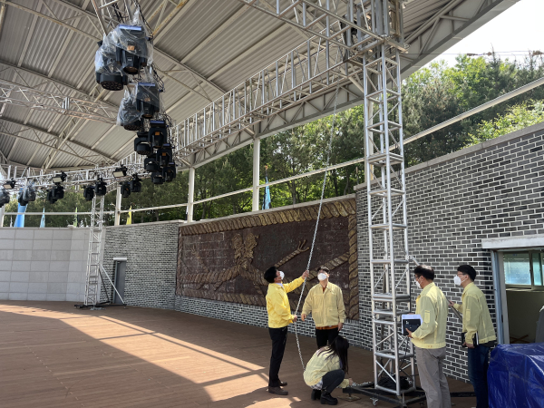 기지시줄다리기 축제장 합동점검 진행 중 모습