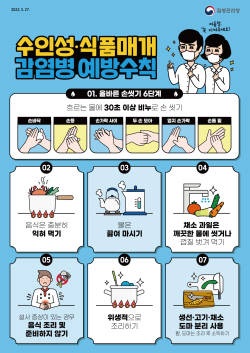 수인성·식품매개 감염병 예방수칙 홍보물