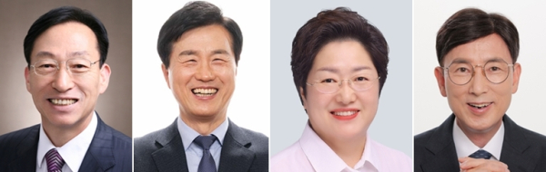 왼쪽부터 설동호, 성광진, 정상신, 김동석 대전교육감 후보