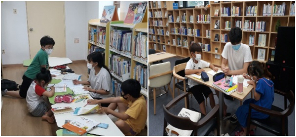 지난 여름방학 대학생 학습지원단 활동 모습