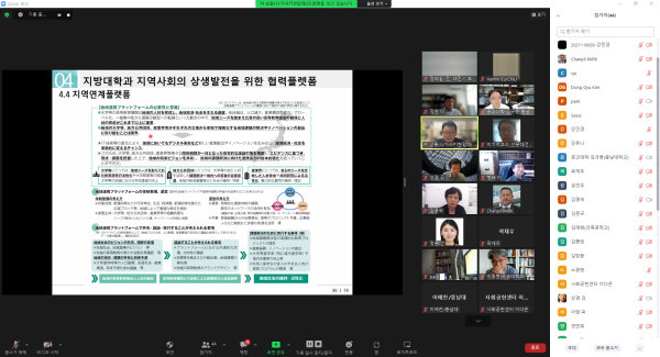 ‘도시재생과 지역문화의 가치 창출’을 주제로 온라인 세미나(줌) 개최