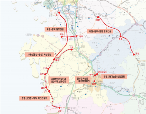 충청권 관내 건설사업 현황