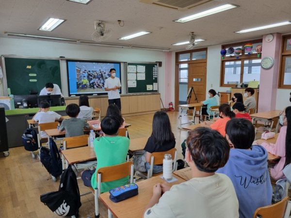 조유민선수-대전대양초 진로특강 모습