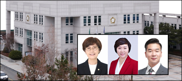 (왼쪽부터)제9대 서구의회 전반기 신혜영 행정자치위원장, 서지원 경제복지위원장, 강정수 도시건설위원장