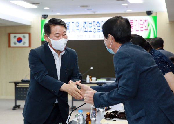 서철모 서구청장, 동 지역사회보장협의체 민간위원장 소통 간담회 개최 모습