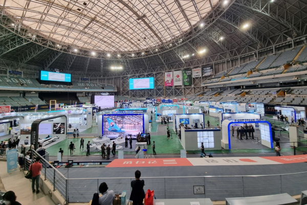 15일 서울 고척스카이돔에서 열린 ‘2022 대한민국 드론·UAM 박람회’ 모습.