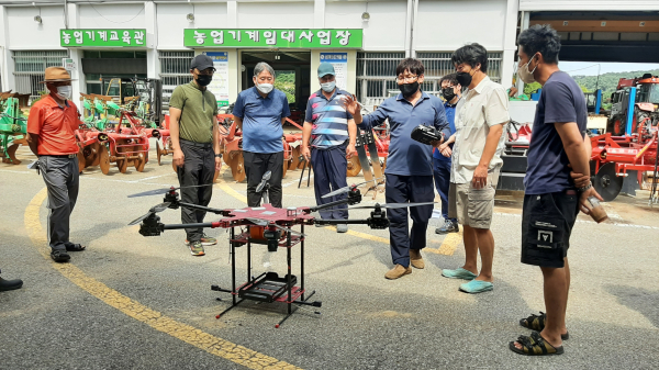 드론 안전 사용 교육 실시 모습