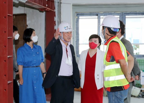 용문동 주민복합공유공간 증축 공사현장 방문 모습