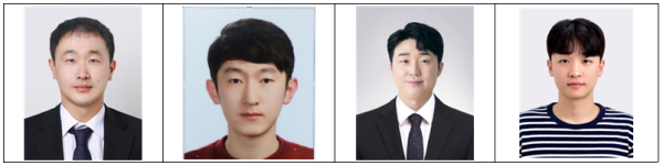 연구팀 (왼쪽부터) KAIST 전기및전자공학부 김상현 교수, 박주혁 박사과정, 금대명 박사, 백우진 박사과정