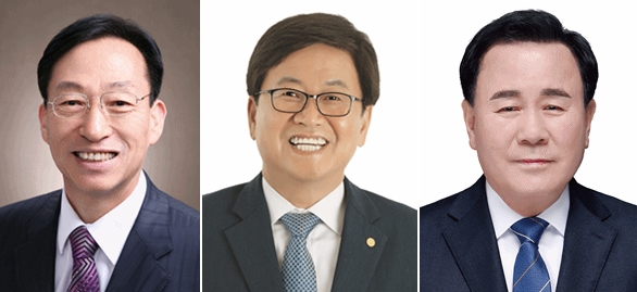 왼쪽부터 설동호 대전교육감, 최교진 세종교육감, 김지철 충남교육감