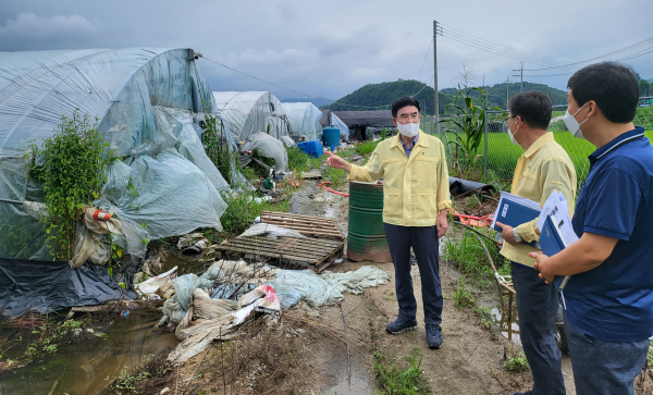 광석리 농경지 침수 현장 방문