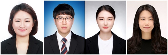 (왼쪽부터) 이해리 교수, 서현정학생, 이혜민 학생, 홍상은 박사