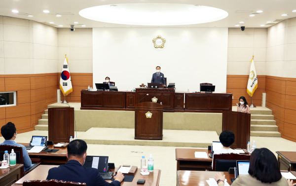 제9대 유성구의회 첫 정례회 개회식 모습