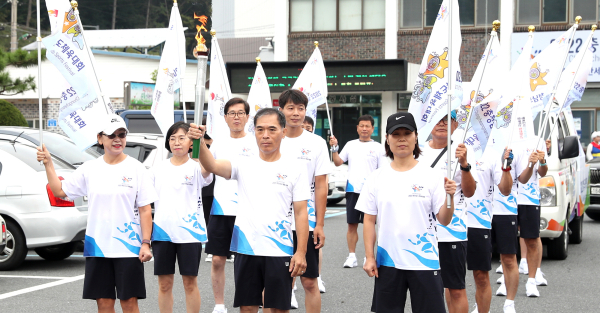 성주면 성화 봉송 모습