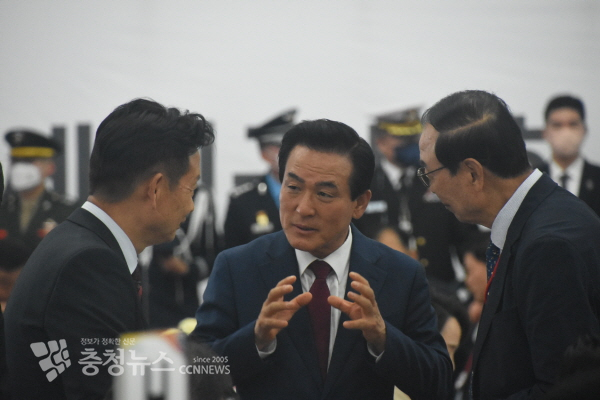 백성현 논산시장 계룡군문화엑스포 개막식 리셉션 모습