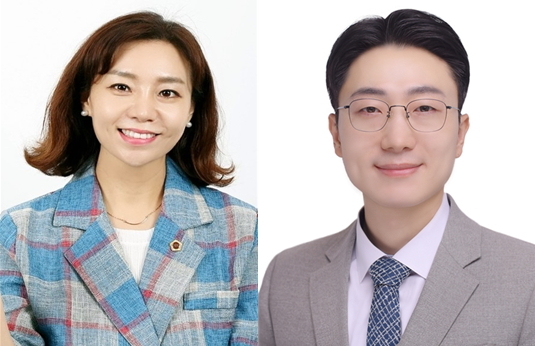 (왼쪽부터) 더불어민주당 대전시당 김민숙 여성위원장, 김관형 청년위원장.