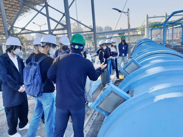 조치원공공하수처리시설 현장견학 모습