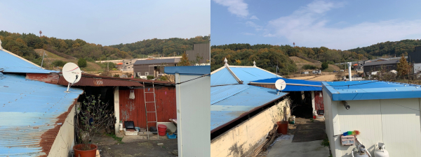 지붕교체 공사 모습