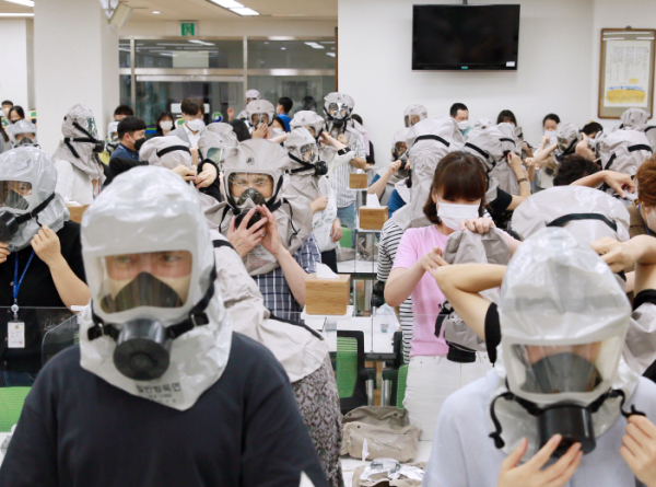 대전 서구 2022년 을지연습 기간 훈련 장면 모습