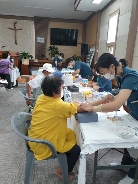 지난 8월 25일 실시된 부여군 건강영향조사 모습