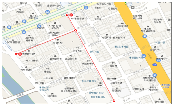 금연구역 지정 안내도