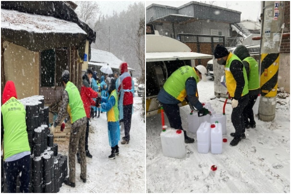 대전 서구 자원봉사센터 사랑의 연탄 나눔 행사, 겨울 난방유 배달 봉사 사진