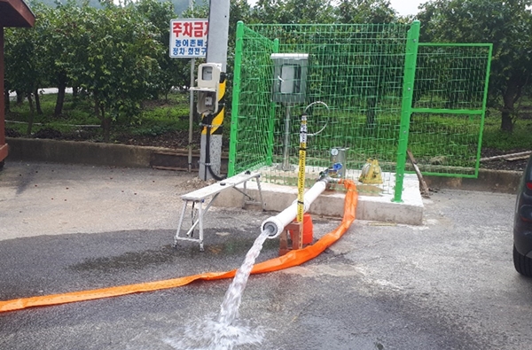 보은군 회인면에 설치된 관정 모습