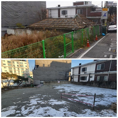 선화동 2022년 빈집정비사업이 완료된 주차장 모습