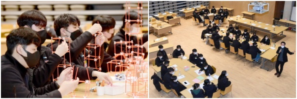 2022년도 하반기 신입사원들이 신입사원연수 프로그램을 진행하고 있다.