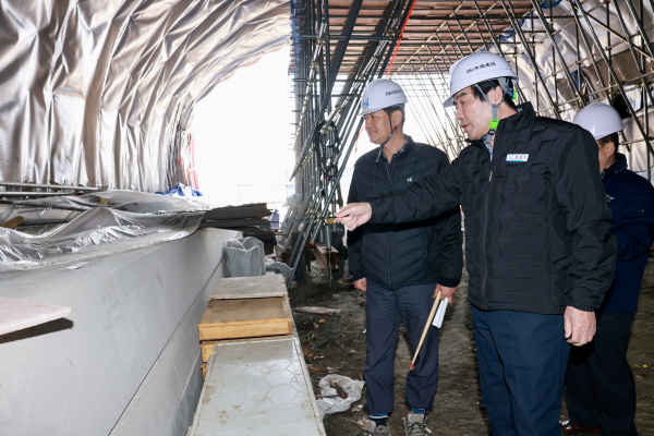 대천~죽정 간 도시계획도로 개설사업 현장 점검 모습