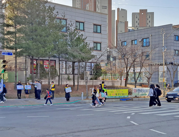 교통문화 캠페인 진행 모습