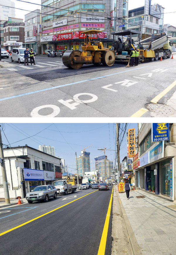 탄소중립 실현을 위해 대덕구는 지난 9일 신탄진고등학교 부근 100여 미터 구간 도로를 ‘저탄소 아스팔트’로 시험포장 했다.