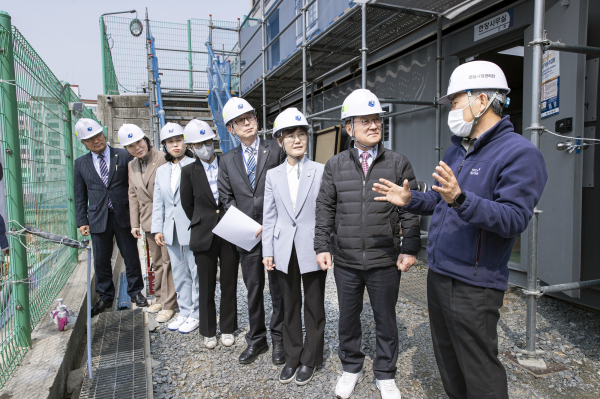 갈마 복합커뮤니티센터 건립 현장 점검 모습