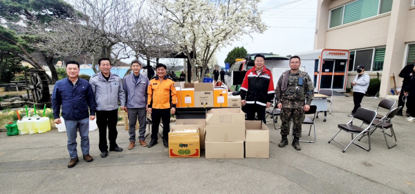 당진발전본부, 당진시 산불피해 이재민에 580만원 상당 기부금 및 구호물품 전달식