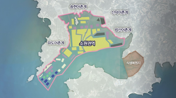 청정어장 재생사업 대상지로 선정된 근소만 소원권역.