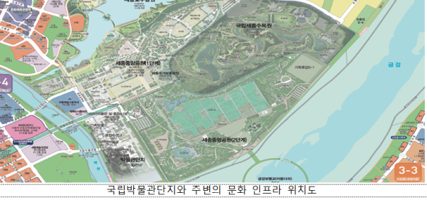 국립박물관단지와 주변의 문화 인프라 위치도