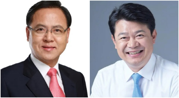 (왼쪽부터)이명수 국회의원, 복기왕 충남도당 위원장