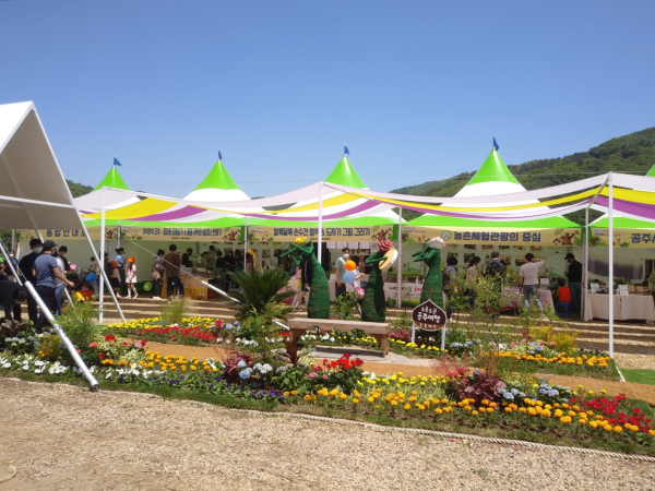 석장리구석기 축제 소공소공 농촌체험존 부스 참여 모습