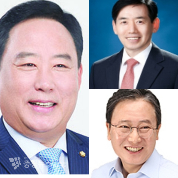 민주당 어기구 국회의원, 국민의힘 정용선 당협위원장, 김동완 전 국회의원(왼쪽부터)